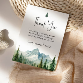 Rustic Mountain Adventure Baby Shower Bedankt Kaar