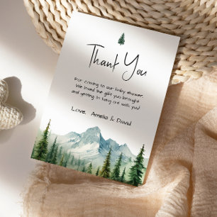 Rustic Mountain Adventure Baby Shower Bedankt Kaar