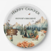Rustic Mountain Adventure Verjaardagspapier Borden Papieren Bordje (Voorkant)