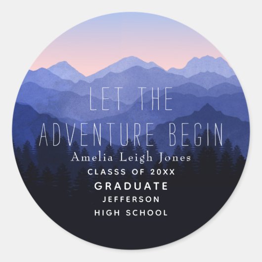 Rustic Mountain Afstuderen Envelope Sticker (Voorkant)