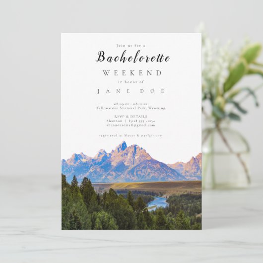 Rustic Mountain Bachelorette Kaart (Staand voorkant)