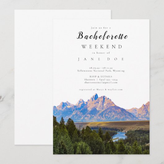 Rustic Mountain Bachelorette Kaart (Voorkant / Achterkant)