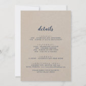 Rustic Mountain Bachelorette Weekend met details Kaart (Achterkant)