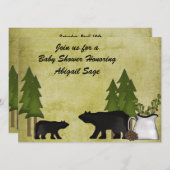 Rustic Mountain Beer Baby shower Invitation Kaart (Voorkant / Achterkant)
