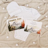 Rustic Mountain Beer Woodland Baby shower Bedankkaart