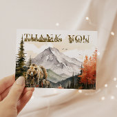 Rustic Mountain Beer Woodland Baby shower Bedankkaart