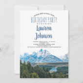 Rustic Mountain Birthday Party Invitation Kaart (Voorkant)