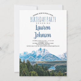 Rustic Mountain Birthday Party Invitation Kaart