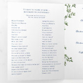 Rustic Mountain Blauw & Goud | Huwelijksprogramma Drieluik Uitnodiging (Binnenzijde eerst)