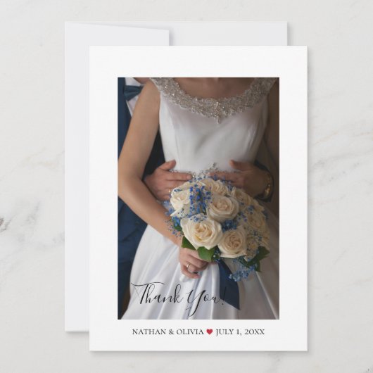 Rustic Mountain bruiloft platte foto Dank u kaart (Voorkant)