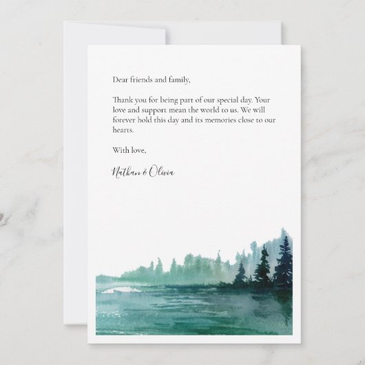 Rustic Mountain bruiloft platte foto Dank u kaart (Achterkant)