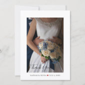 Rustic Mountain bruiloft platte foto Dank u kaart (Voorkant)