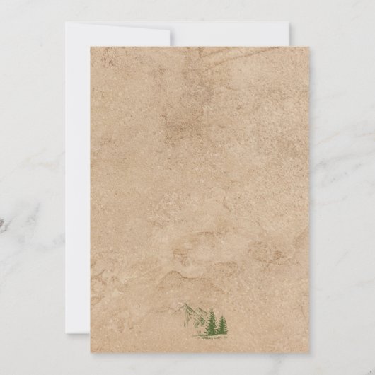 Rustic Mountain bruiloft Save the Date Invite Kaart (Achterkant)