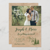 Rustic Mountain bruiloft Save the Date Invite Kaart (Voorkant / Achterkant)