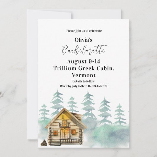 Rustic Mountain Cabin Bridal Shower Kaart (Voorkant)