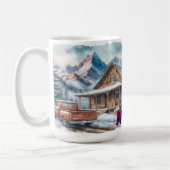 Rustic Mountain Cabin Illustratie Koffiemok (Links)