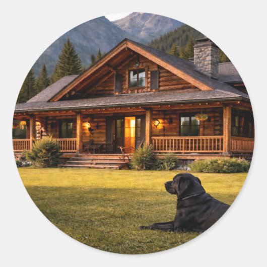 Rustic mountain cabin sticker  (Voorkant)
