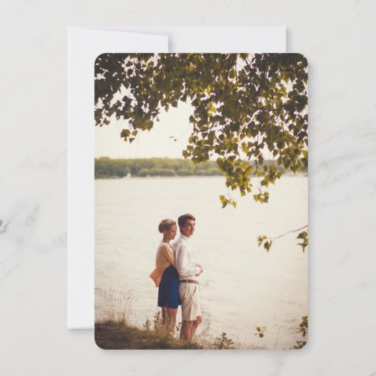 Rustic Mountain Cabin Wedding Save the Date (Achterkant)