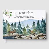 Rustic Mountain Camping Thmed Wedding Guest Book Gastenboek (Voorkant)
