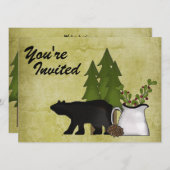 Rustic Mountain Country Beer Verjaardagsuitnodigin Kaart (Voorkant / Achterkant)