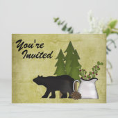 Rustic Mountain Country Beer Verjaardagsuitnodigin Kaart (Staand voorkant)