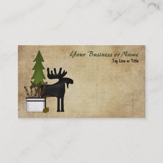 Rustic Mountain Country Moose Visitekaartje (Voorkant)