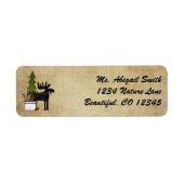 Rustic Mountain Country Silhouette Moose Adres Etiket (Voorkant)