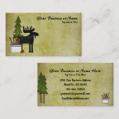 Rustic Mountain Country Silhouette Moose Visitekaartje (Voorkant / Achterkant)