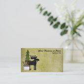 Rustic Mountain Country Silhouette Moose Visitekaartje (Staand voorkant)