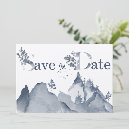 Rustic Mountain Deer Save the Date (Staand voorkant)