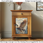 Rustic Mountain Eagle Relief Panel EH5L Decoupage Tissuepapier
