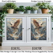 Rustic Mountain Eagle Relief Panel EH5L Decoupage Tissuepapier