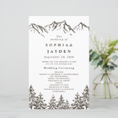 Rustic Mountain Elegant Pine Tree Wedding Programs (Staand voorkant)
