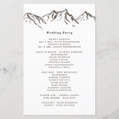 Rustic Mountain Elegant Pine Tree Wedding Programs (Achterkant)
