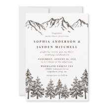 Rustic Mountain Elegant Waterverf Pine Wedding
