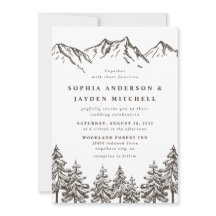 Rustic Mountain Elegant Waterverf Pine Wedding