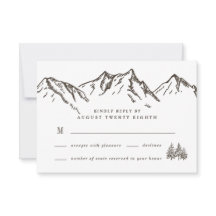 Rustic Mountain Elegant Waterverf Pine Wedding