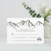 Rustic Mountain Elegant Waterverf Pine Wedding RSVP Kaartje (Staand voorkant)