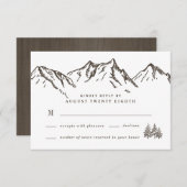 Rustic Mountain Elegant Waterverf Pine Wedding RSVP Kaartje (Voorkant / Achterkant)