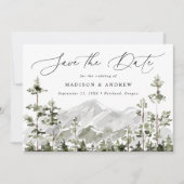 Rustic Mountain Evergreen Forest Save The Date (Voorkant)