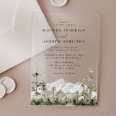 Rustic Mountain Evergreen Forest Wedding Acryl Uitnodigingen
