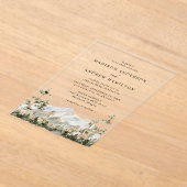 Rustic Mountain Evergreen Forest Wedding Acryl Uitnodigingen (Laagn)