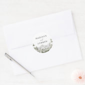 Rustic Mountain Evergreen Forest Wedding Ronde Sticker (Envelop)