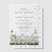 Rustic Mountain Evergreen Forest Wedding Vellum Uitnodigingen (Offset (Uitnodiging))