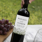 Rustic Mountain Evergreen Forest Wedding Wijn Etiket