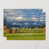 Rustic Mountain Field Wedding Invitations Kaart (Voorkant / Achterkant)