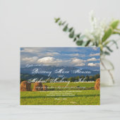 Rustic Mountain Field Wedding Invitations Kaart (Staand voorkant)