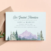 Rustic Mountain Forest Adventure Green Baby shower Kaart