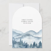 Rustic Mountain Forest Adventure Wedding Kaart (Achterkant)