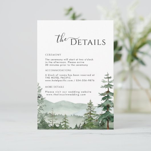 Rustic Mountain Forest Details Enclosure kaart (Staand voorkant)